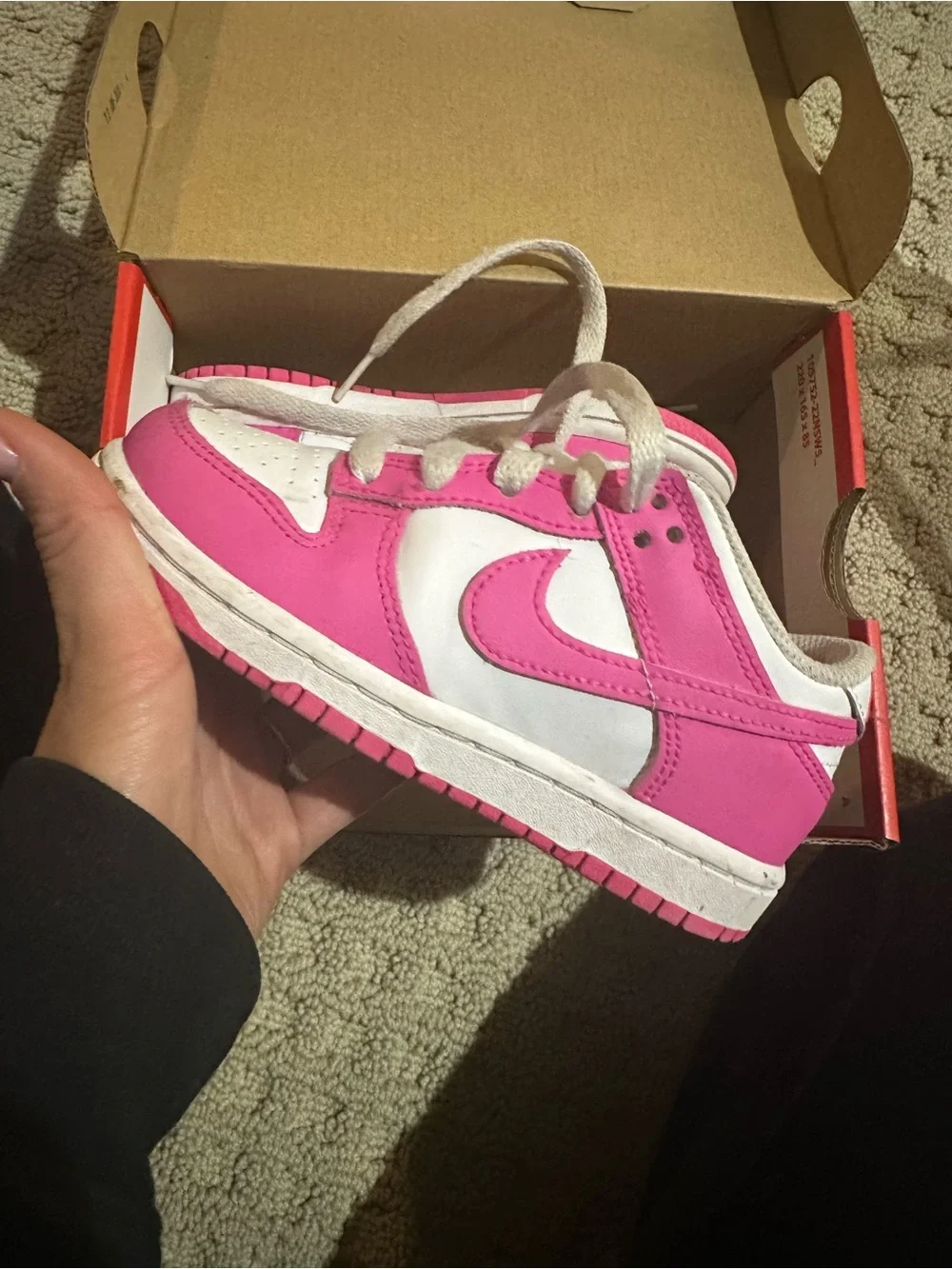 Nike Dunk Kids' Pink and White Low-Top Sneakers